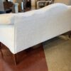 Clean White Parlor Couch w/ Dark Wood Legs