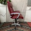 SEALY Red Leather Office Chair