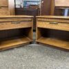 LANE Pair of Vintage Medium Stained Open Nightstands