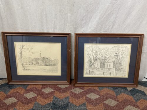 Set of Framed Sketches By Artist Charles Overly