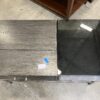 Modern Grey Coffee Table with Partial Glass Top and Riser