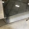 Modern Grey Coffee Table with Partial Glass Top and Riser