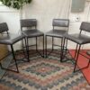 CHARLESTON FORGE Set of 4 Grey & Black Modern Barstools