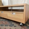 Blonde Rolling 2-Drawer Console Table