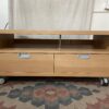 Blonde Rolling 2-Drawer Console Table