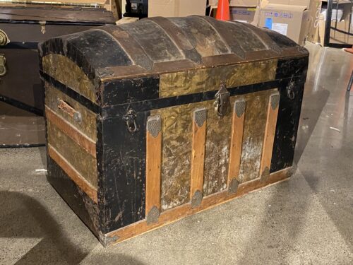 Vintage Round-Top Steamer Trunk