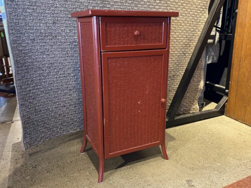Petite Brick Red Woven Side Cabinet
