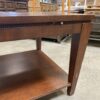 Dark Stain Wood Large Coffee Table with Lower Shelf