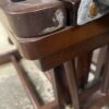 NAOMI HOME Dark Wood Glider Chair w/ Charcoal Gray Cushions