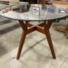 Glass Top Dining Table with Wood Base