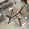 Glass Top Dining Table with Wood Base
