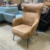 WALLACE & BAY Graham Brown Leather Accent Chair