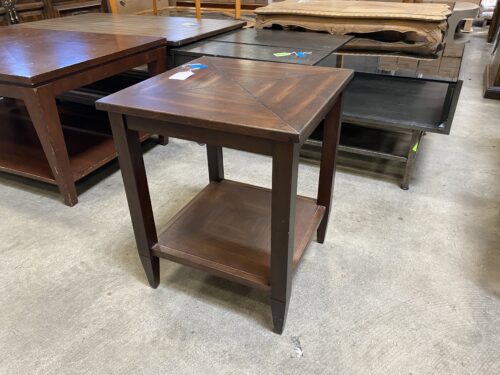 Wood Geometric Pattern Nightstand