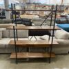 Modern Industrial Dark Wood 4 Tier Display Shelf