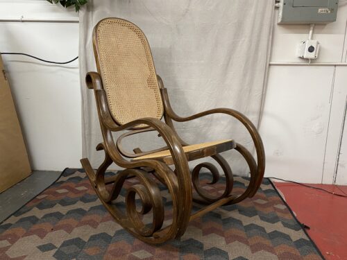 Vintage Bentwood Cane Backed Rocking Chair