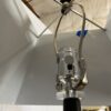 Brown Leather and Acryllic Table Lamp with Accent Stitching