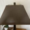 Brown Leather and Acryllic Table Lamp with Accent Stitching