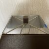 Brown Leather and Acryllic Table Lamp with Accent Stitching