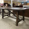 Dark Distressed Rustic Wooden Rectangle Dining Table