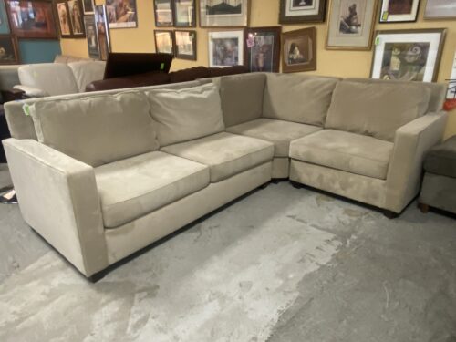 WEST ELM Tan Suede Sectional