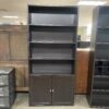 Large Black Bookcase w/ Lower Cabinet