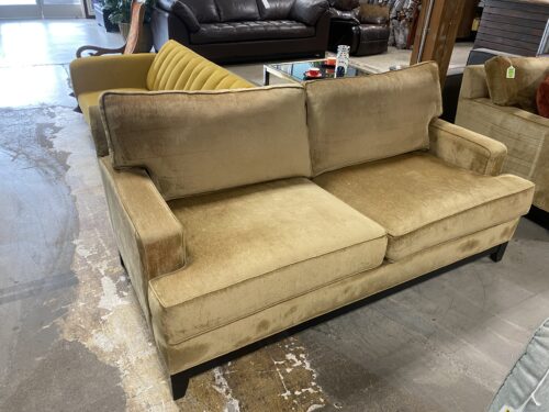ETHAN ALLEN Tan Chenille Sofa
