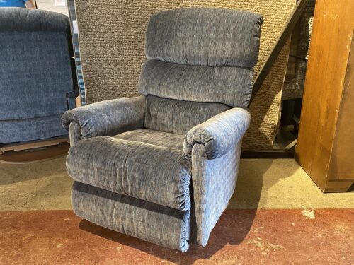 LA-Z-BOY Storm Blue Manual Reclining Swivel Armchair