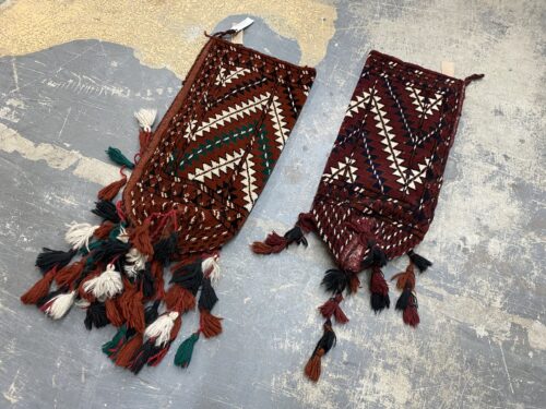 Set of 2 Nomadic Turkoman Hand Knotted Tent Pole Covers