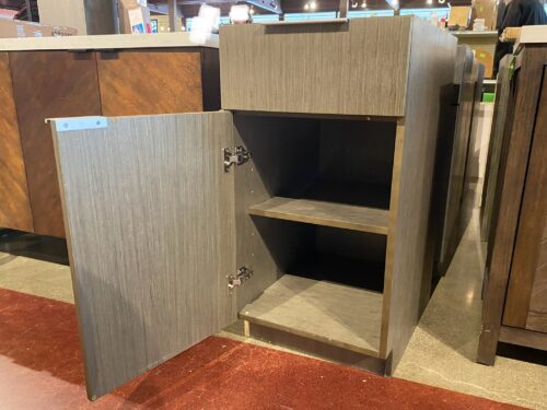 NEW! Grey Single Drawer Lower Cabinet w/ Adjustable Shelves