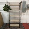 Weathered Metal & Wood Grey 5-Shelf Bookcase