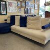 B&B ITALIA "Sity" Sectional Sofa in White and Blue Suede by Antonio Citterio