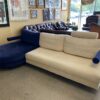 B&B ITALIA "Sity" Sectional Sofa in White and Blue Suede by Antonio Citterio