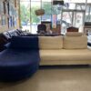 B&B ITALIA "Sity" Sectional Sofa in White and Blue Suede by Antonio Citterio