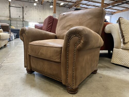 Soft Suede-y Leather Rollarm Pushback Recliner