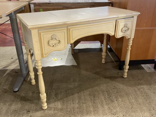 Old School Cream Hidden Vanity Desk