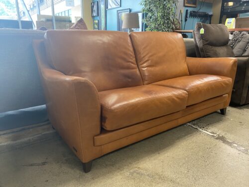 GAMMA Cognac Leather Loveseat