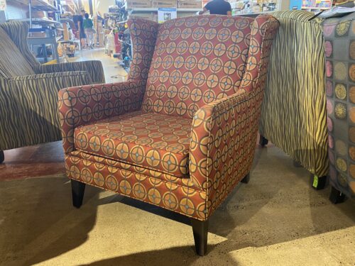Shield Medallion Wingback Armchair