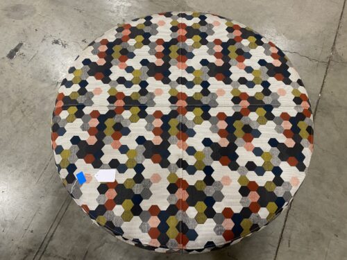 Rainbow Octagons Geometric Circle Ottoman