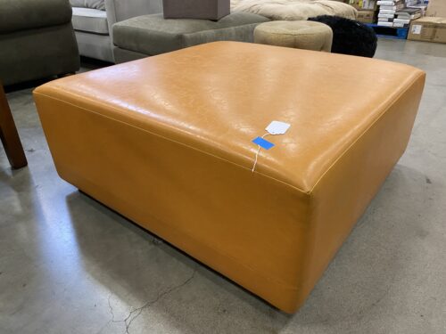 MARTIN/BRATTRUD Nectarine Leather Square Ottoman