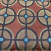 Red and Yellow Bullseye Patterned Wing-Back Accent Chair