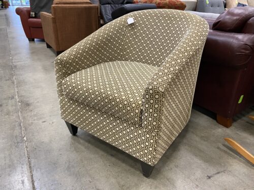 Golden Toned Concentric Circles Curved Back Chair