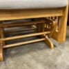Light Grey Cushioned Wood Framed Gliding Rocker