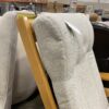 Light Grey Cushioned Wood Framed Gliding Rocker