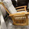Light Grey Cushioned Wood Framed Gliding Rocker