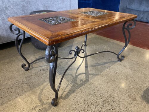 Wrought Iron Coffee Table w/ Decorative Panels