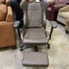 DOWINX Brown Leather Gaming Chair with Pull Out Footstool