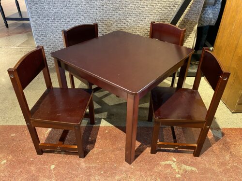 KID'S CRAFT Espresso Brown 4-Seat Table & Chairs, Child Sized