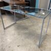 Metal Framed Glass Top World Map Desk