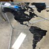 Metal Framed Glass Top World Map Desk