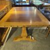 Trestle Base Dining Table with Nailhead Stud Details